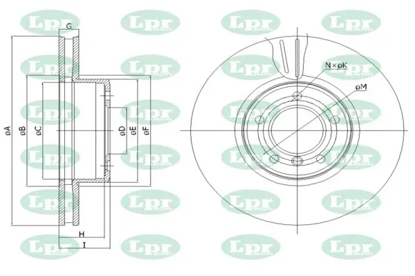 Передние тормозные диски B2037V LPR