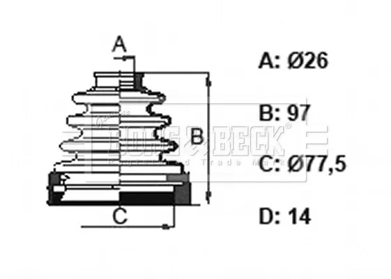 Пыльник ШРУСа внутренний BCB6158 Borg&beck