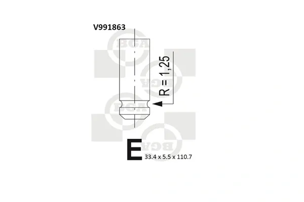 Впускной клапан V991863 BGA