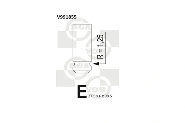 Впускной клапан V991855 BGA