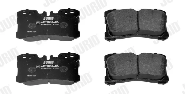 Передние тормозные колодки 572647J Jurid/Bendix