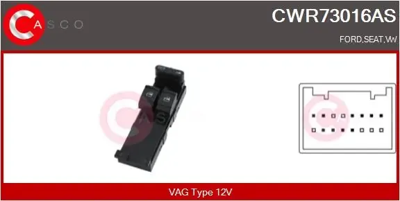 Кнопочный блок управления стеклоподъемником передний левый CWR73016AS Casco