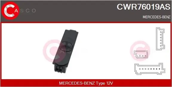 Кнопочный блок управления стеклоподъемником передний левый CWR76019AS Casco