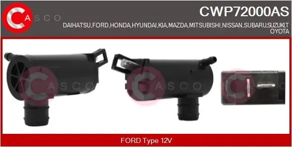 Насос-мотор омывателя стекла переднего/заднего CWP72000AS Casco