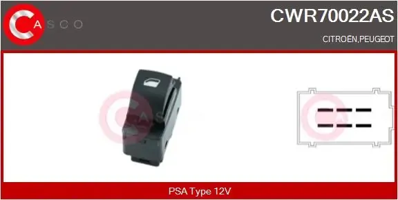 Кнопка стеклоподъемника передняя CWR70022AS Casco