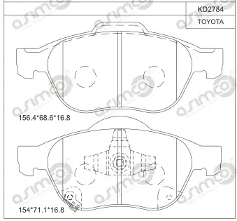 Передние тормозные колодки KD2784 Asimco