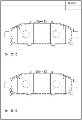 Передние тормозные колодки KD1553 Asimco