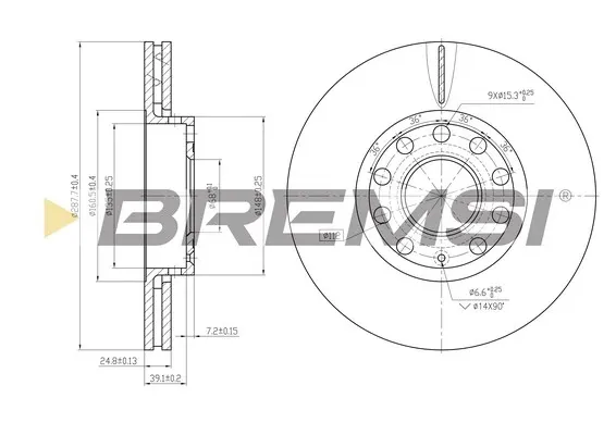 Передние тормозные диски CD7706V Bremsi