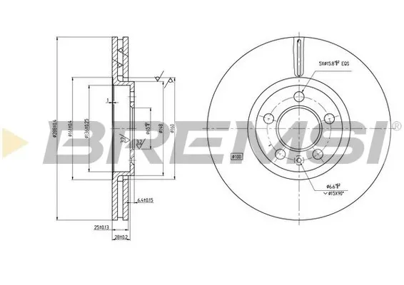 Передние тормозные диски CD7221V Bremsi
