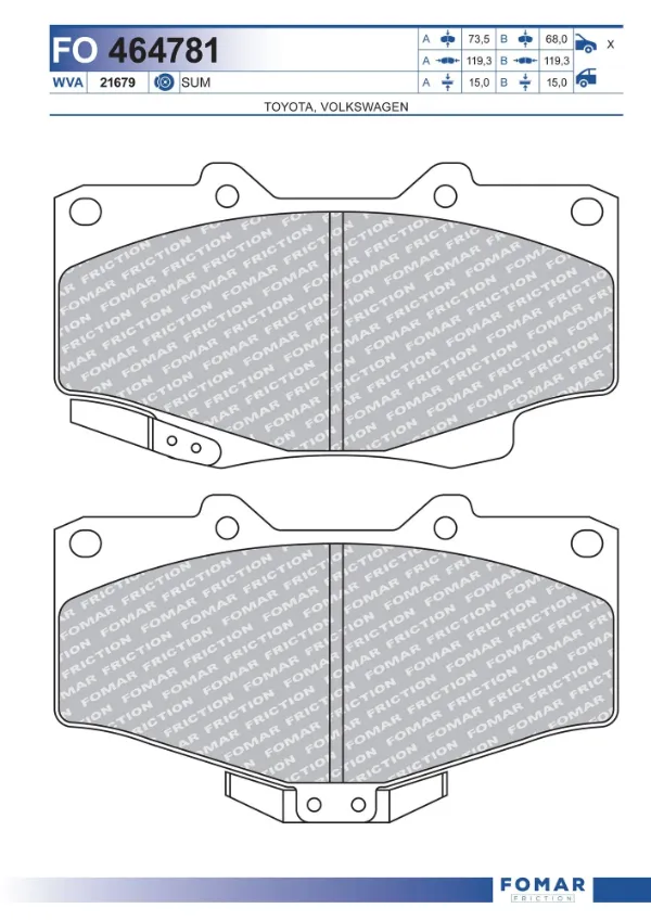 Колодки передние на Toyota Land Cruiser 90 J9