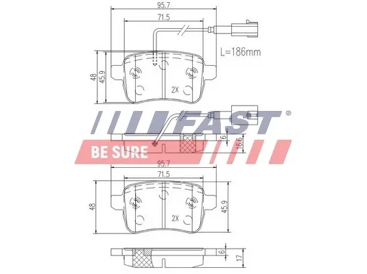 Задние тормозные колодки FT29168 Fast