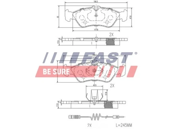 Колодки тормозные задние дисковые FAST FT29018