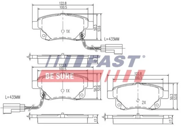 Колодки тормозные задние дисковые FAST FT29523