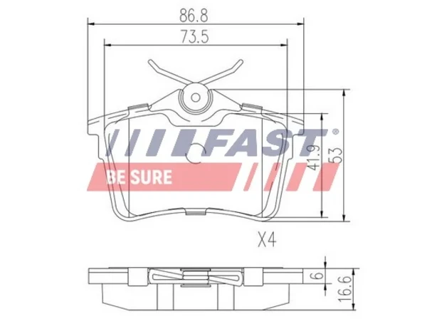 Колодки тормозные задние дисковые FAST FT29515