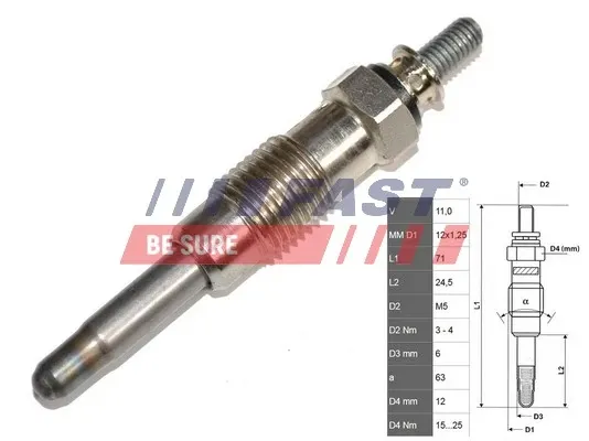 Свечи накала FT82710 Fast