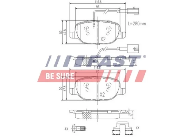 Колодки тормозные задние дисковые FAST FT29163