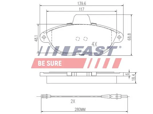 Передние тормозные колодки FT29067 Fast