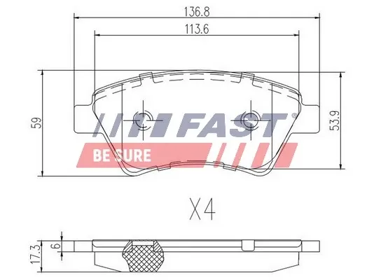 Передние тормозные колодки FT29531 Fast