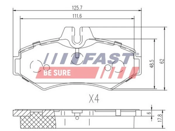 Колодки тормозные задние дисковые FAST FT29014
