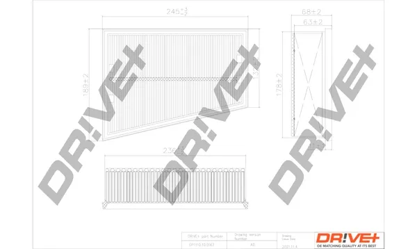 Воздушный фильтр DP1110100167 Dr!ve+