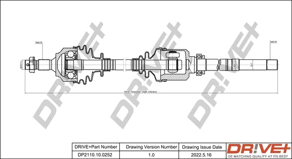 Правая полуось DP2110100252 Dr!ve+