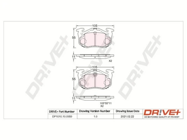 Задние тормозные колодки DP1010100959 Dr!ve+