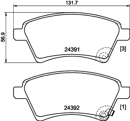 Передние тормозные колодки NP9017 Nisshinbo