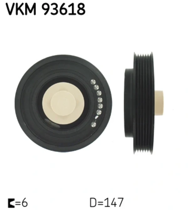 Шкив коленвала VKM93618 SKF
