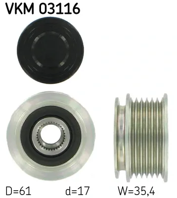 Шкив генератора VKM03116 SKF