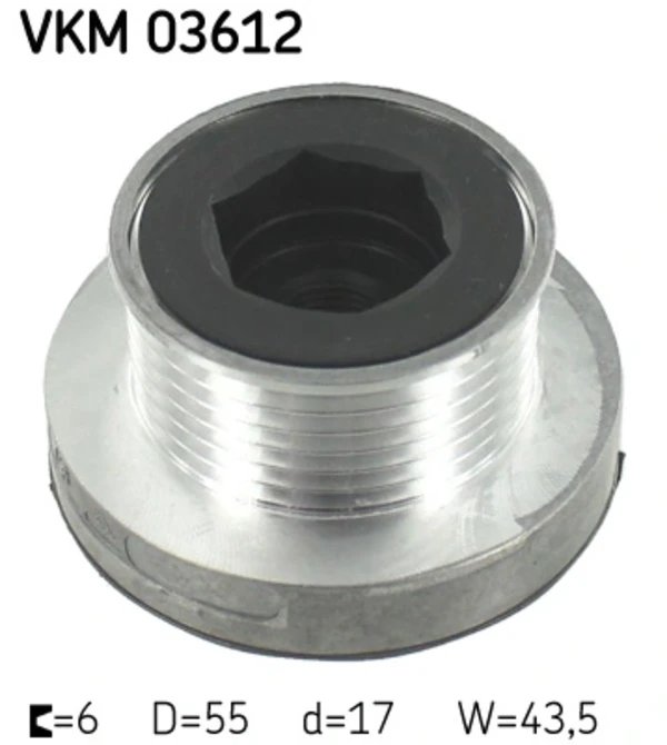 Шкив генератора VKM03612 SKF