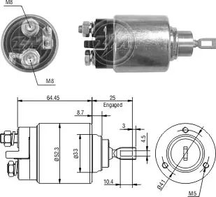 Втягивающее реле стартера ZM372 ZM