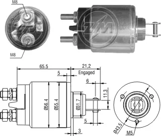 Втягивающее реле стартера ZM579 ZM