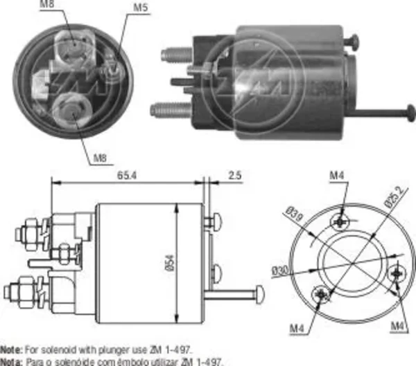 Втягивающее реле стартера ZM497 ZM