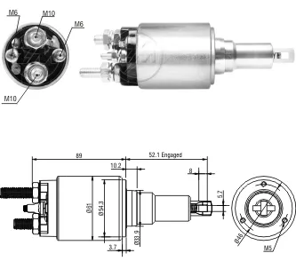 Втягивающее реле стартера ZM3639 ZM