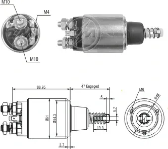 Втягивающее реле стартера ZM6640 ZM