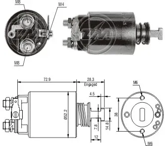 Втягивающее реле стартера ZM688 ZM