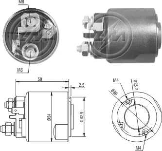 Втягивающее реле стартера ZM2491 ZM