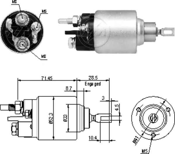 Втягивающее реле стартера 7701052617 Nissan/Infiniti