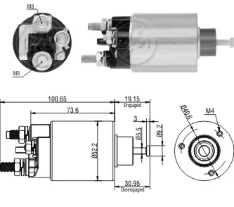 Втягивающее реле стартера ZM6860 ZM