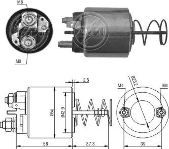 Втягивающее реле стартера ZM1597 ZM