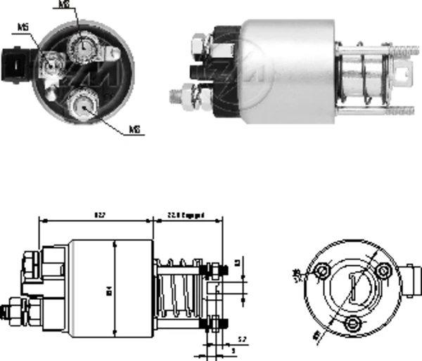  Втягивающее реле стартера Volkswagen Golf 3