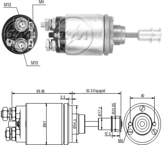 Втягивающее реле стартера ZM643 ZM