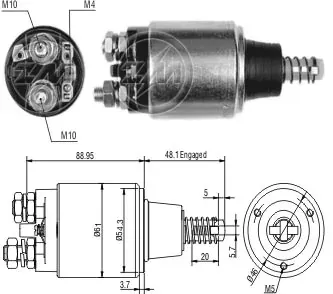 Втягивающее реле стартера ZM648 ZM