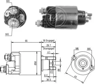 Втягивающее реле стартера ZM708 ZM