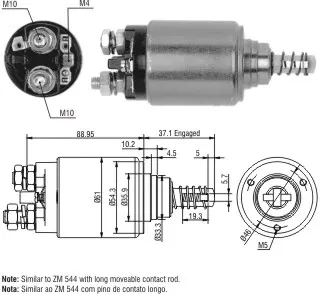Втягивающее реле стартера ZM744 ZM