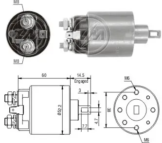 Втягивающее реле стартера ZM711 ZM