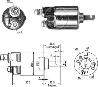 Втягивающее реле стартера SS412 Standard