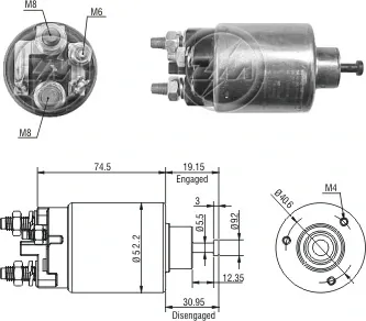 Втягивающее реле стартера ZM2860 ZM