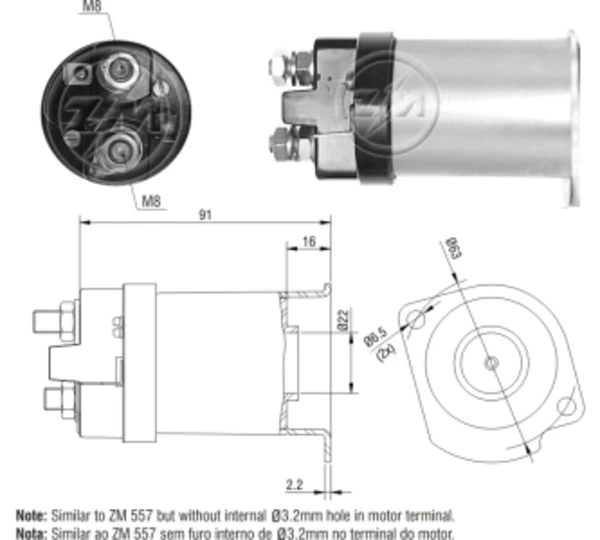 Втягивающее реле стартера SS1011P AS/Auto Storm