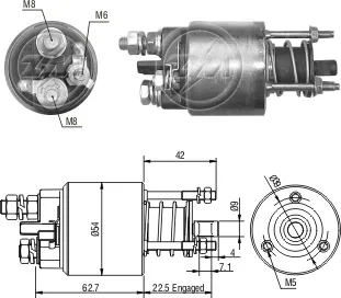 Втягивающее реле стартера Fiat Brava 182